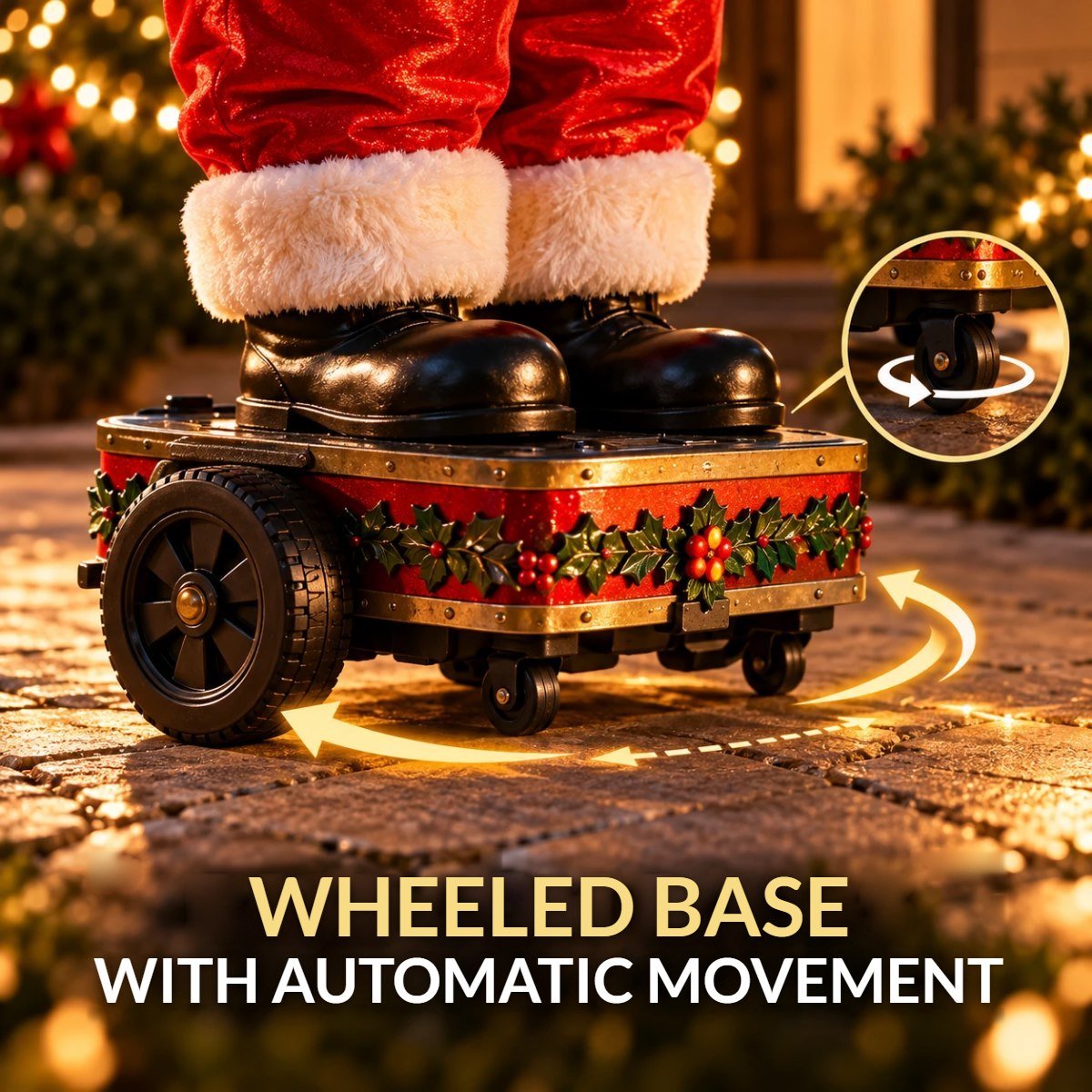 Wheeled base with automatic movement
